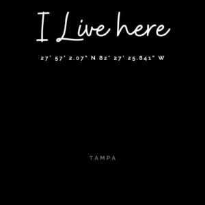 Tampa T-Shirt, I Live Here Tee, Gps Coordinates T-Shirt, Special Location Gift, Unisex Ultra Cotton Tee