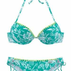 Venice Beach Push-Up-Bikini mit Kontrasthäkelkante