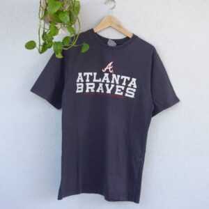 Vintage Atlanta Braves Baseball Graphic T-Shirt Mit Aufdruck Gr. L Graphic Tee Frontprint Retro 80S 90S