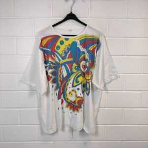 Vintage Women Size Xl/Xxl Crazy Pattern T-Shirt Shirt Pailletten 80S 90S