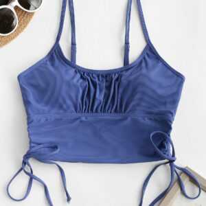 ZAFUL Bikini-Top mit Geripptem Bügelausschnitt M Blau