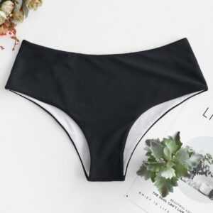 ZAFUL Einfache Bikini -Bottom mit Mittele Taille S Schwarz