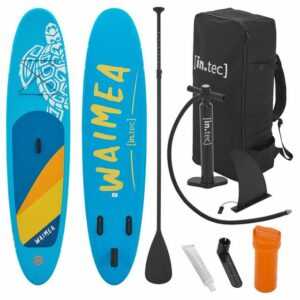 in.tec SUP-Board, "Waimea" Paddleboard 305x71x10cm Surfboard bis 100 kg aufblasbar Blau