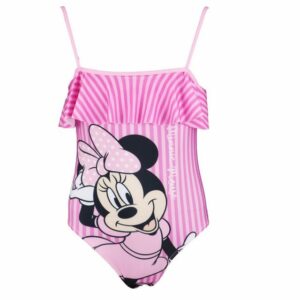 Disney Minnie Mouse Badeanzug "Minnie Streifen Mädchen Kinder bademode", Gr. 104 bis 134, Blau oder Pink