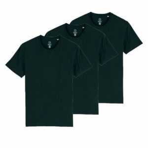 Gradnetz T-Shirt "unisex Biobaumwolle schwarz" (Spar-Set, 3er-Pack) Biobaumwolle