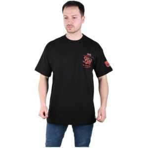 Herren T-Shirt Oversize Basic Long Tee Designer Shirt Basic Tee Sommer TS-5006 S Schwarz