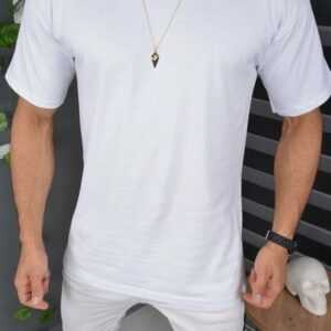 Megaman Jeans Oversize-Shirt "T-Shirt Oversize Sommer T-Shirt Tee Long-Tee Basic Shirt Kurzarmshirt Unifarben"