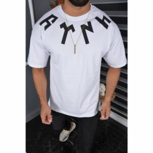 Oversize Herren T-Shirt Basic Shirt Tee Longshirt Premium Qualität Kurzarm Fashion TS-8900 xl Weiß - Megaman