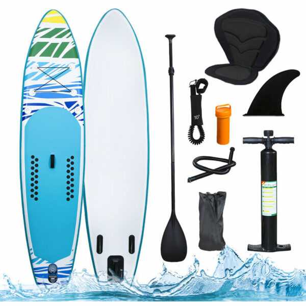 Sup Board Surfboard Aufblasbar Stand Up Paddle Boards 330*76*15cm, Rucksack - Paddling Board Grün und weiß Mit Sitz - Vingo