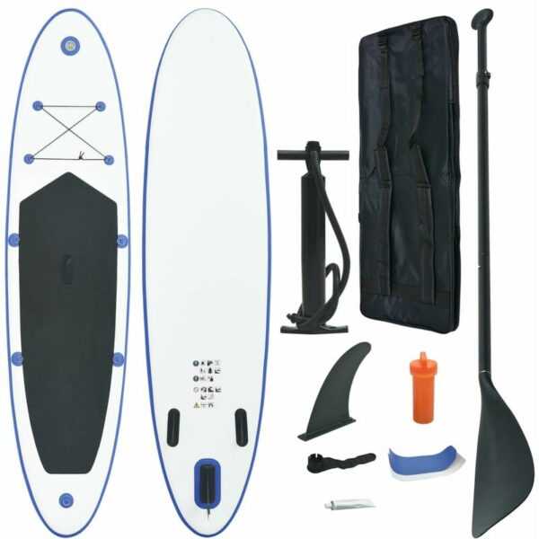 True Deal - Stand Up Paddle Surfboard SUP Aufblasbar Blau und Weiß