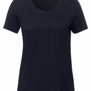 Cecil T-Shirt "CECIL - Basic T-Shirt in Unifarbe in Deep Blue" (1-tlg) Locker geschnitten