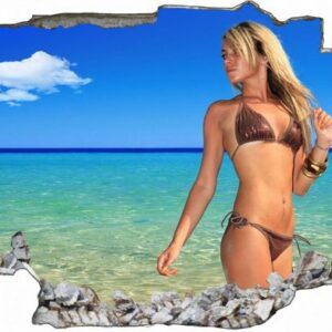 DesFoli Wandtattoo "Model im Bikini Frau Strand Meer C0550"