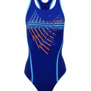 Fashy Badeanzug "Fashy - Badeanzug Blau Orange Gr. 36 Aquafeel (2001 00 Nr.13) Damen Schwimmanzug"
