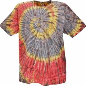 Guru-Shop T-Shirt "Batik T-Shirt, Herren Kurzarm Tie Dye Shirt -.." Goa Style, alternative Bekleidung, Handarbeit, Hippie, Festival