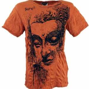 Guru-Shop T-Shirt "Sure T-Shirt Buddha - rostorange" Goa Style, Festival, alternative Bekleidung