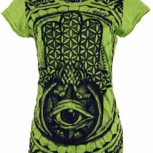 Guru-Shop T-Shirt "Sure T-Shirt Fatimas Hand - lemon" Festival, Goa Style, alternative Bekleidung