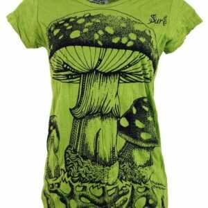 Guru-Shop T-Shirt "Sure T-Shirt Fliegenpilz - lemon" Festival, Goa Style, alternative Bekleidung