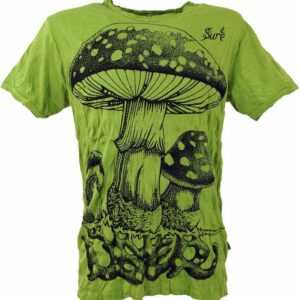 Guru-Shop T-Shirt "Sure T-Shirt Fliegenpilz - lemon" Goa Style, Festival, alternative Bekleidung