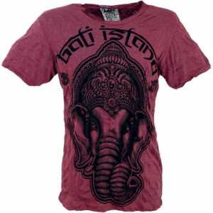 Guru-Shop T-Shirt "Sure T-Shirt Ganesh - bordeaux" Goa Style, Festival, alternative Bekleidung