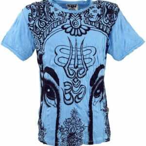 Guru-Shop T-Shirt "Sure T-Shirt Ganesh - hellblau" Goa Style, Festival, alternative Bekleidung