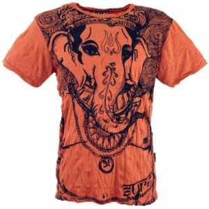 Guru-Shop T-Shirt "Sure T-Shirt Ganesh - rostorange" Goa Style, Festival, alternative Bekleidung