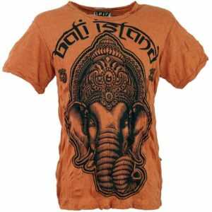 Guru-Shop T-Shirt "Sure T-Shirt Ganesh - rostorange" Goa Style, Festival, alternative Bekleidung
