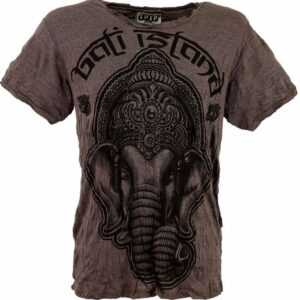 Guru-Shop T-Shirt "Sure T-Shirt Ganesh - taupe" Goa Style, Festival, alternative Bekleidung