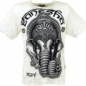 Guru-Shop T-Shirt "Sure T-Shirt Ganesh - weiß" Goa Style, Festival, alternative Bekleidung