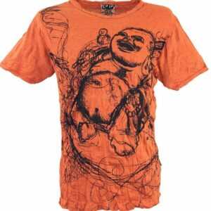 Guru-Shop T-Shirt "Sure T-Shirt Happy Buddha - rostorange" Goa Style, Festival, alternative Bekleidung