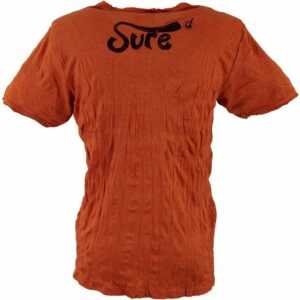 Guru-Shop T-Shirt "Sure T-Shirt Lotus OM - rostorange" Goa Style, Festival, alternative Bekleidung