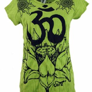 Guru-Shop T-Shirt "Sure T-Shirt Lotus - Om - lemon" Festival, Goa Style, alternative Bekleidung