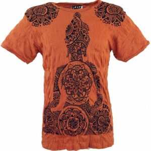 Guru-Shop T-Shirt "Sure T-Shirt Mandala Buddha - rostorange" Goa Style, Festival, alternative Bekleidung