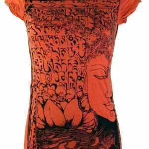 Guru-Shop T-Shirt "Sure T-Shirt Mantra Buddha - orange" Festival, Goa Style, alternative Bekleidung