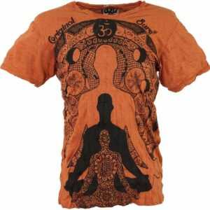 Guru-Shop T-Shirt "Sure T-Shirt Meditation Buddha - rostorange" Goa Style, Festival, alternative Bekleidung
