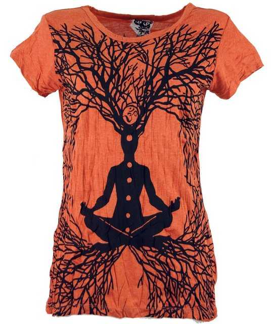 Guru-Shop T-Shirt "Sure T-Shirt Meditation Chakra Buddha -.." Festival, Goa Style, alternative Bekleidung