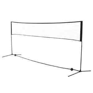 HOMCOM Badmintonnetz Volleyball- und Tennis-Netz Tragbar 2 Höhen 94/158cm Tragetasche PE 400 x 60 cm