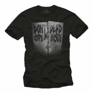 MAKAYA T-Shirt "Herren Aufdruck Dead Inside T-Shirt Walking Zombie Motiv Männer" mit Druck, aus Baumwolle