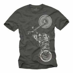MAKAYA T-Shirt "Motorrad Bekleidung - Biker T-Shirt Männer Geschenke Motorradfahrer" mit Druck, aus Baumwolle