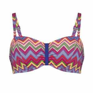 Rosa Faia Bügel-Bikini-Top "Magic Wave" (1-St), Bikini-Top - Auch in Bandeau-Form tragbar, Farbenfrohes Muster, Verstellbare und abnehmbare Träger