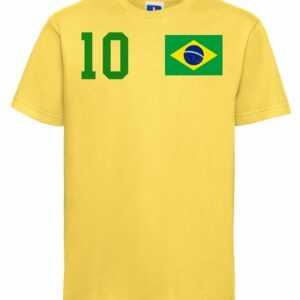 Youth Designz T-Shirt "Brasilien Kinder T-Shirt im Fußball Trikot Look" mit trendigem Motiv
