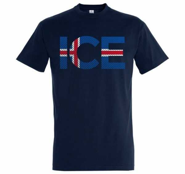 Youth Designz T-Shirt "Iceland Herren T-Shirt im Fußball Look" mit ICE Frontprint
