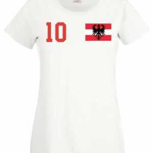 Youth Designz T-Shirt "Österreich Damen T-Shirt im Fußball Trikot Look" mit trendigem Motiv