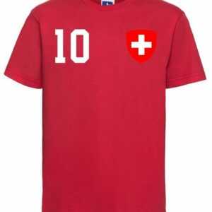 Youth Designz T-Shirt "Schweiz Kinder T-Shirt im Fußball Trikot Look" mit trendigem Motiv