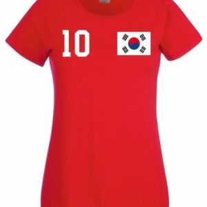 Youth Designz T-Shirt "Südkorea Damen T-Shirt im Fußball Trikot Look" mit trendigem Motiv