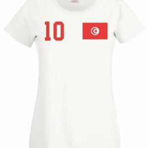 Youth Designz T-Shirt "Tunesien Damen T-Shirt im Fußball Trikot Look" mit trendigem Motiv