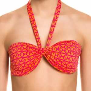 beach panties Bandeau-Bikini-Top "beach panties Neckholder-Bikini stylisches Damen Bandeau-Oberteil Bademode Orange"