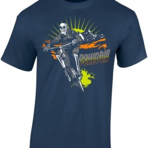 Baddery Print-Shirt Fahrrad T-Shirt : Downhill Forever - Sport Tshirts Herren, hochwertiger Siebdruck, auch Übergrößen, aus Baumwolle