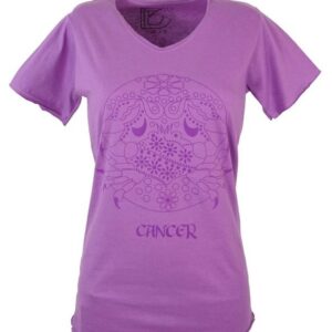 Guru-Shop T-Shirt Sternzeichen T-Shirt `Krebs` - lila alternative Bekleidung