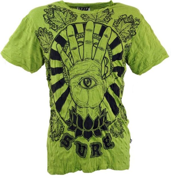 Guru-Shop T-Shirt Sure T-Shirt Magic Eye - lemon Goa Style, Festival, alternative Bekleidung
