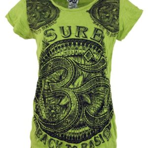 Guru-Shop T-Shirt Sure T-Shirt OM - lemon Festival, Goa Style, alternative Bekleidung